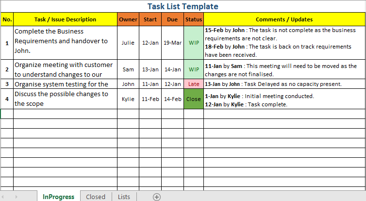 issue tracking spreadsheet template excel