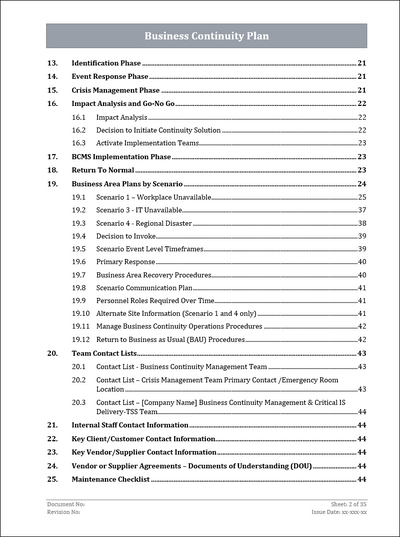 ISO 22301 Documentation Toolkit for Business Continuity