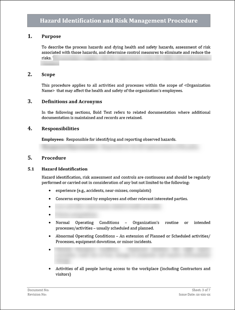 ISO 45001 - Hazard Identification and Risk Management Procedure