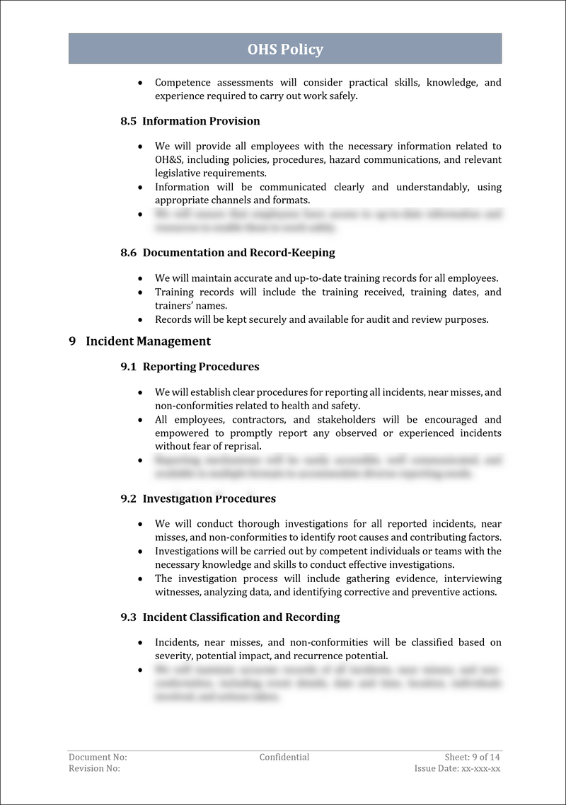 ISO 45001 - OHS Policy