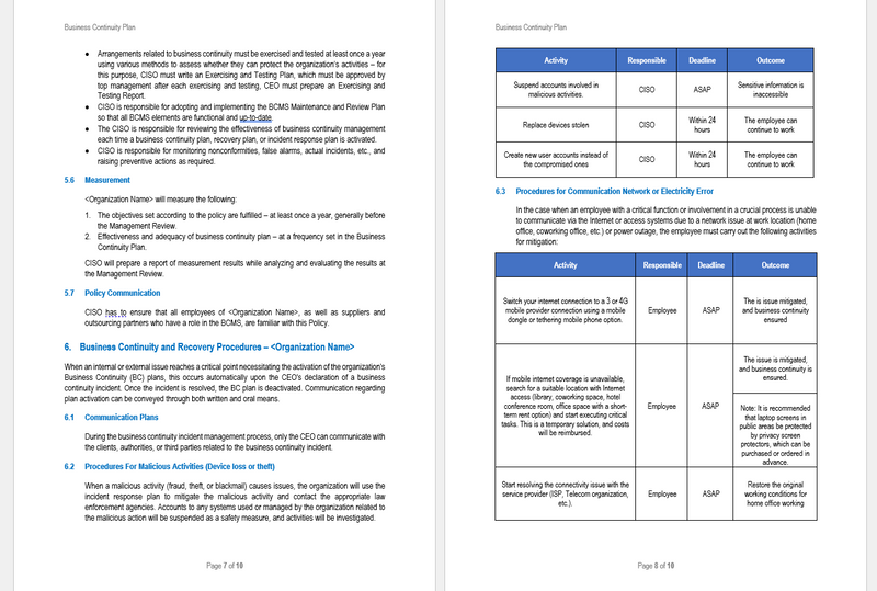 Business Continuity Plan for remote only operation 