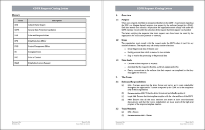 GDPR Request Closing Letter Template