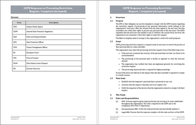 GDPR Response on Processing Restriction Request/ Complaint (Accepted) Template