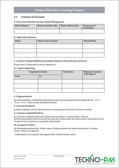 Project Plan for a Testing Project