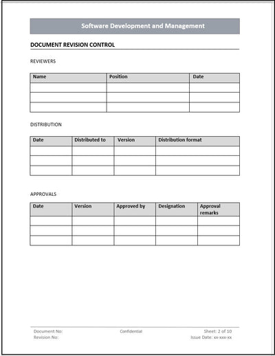 Software Development and Management process template