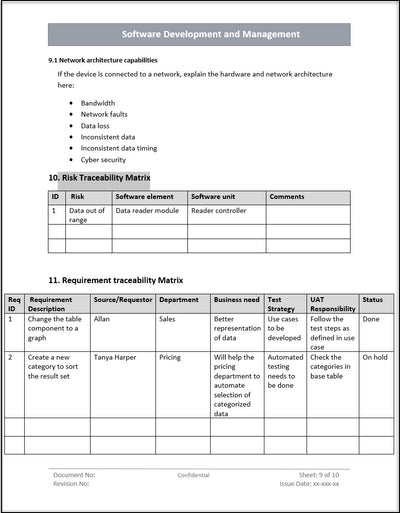 Software Development and Management process template