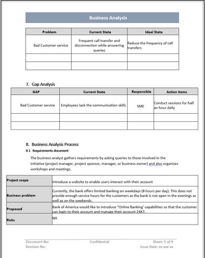 Business analysis Process Templates