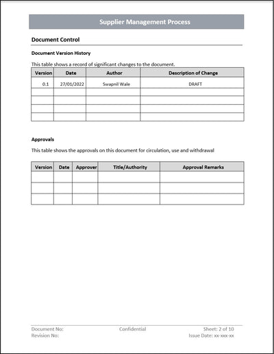 Supplier management process Template