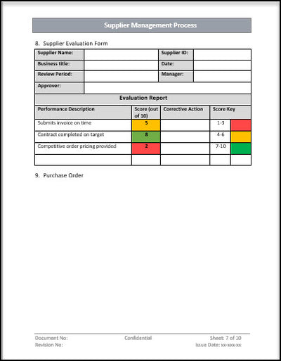 Supplier management process Template