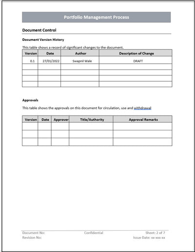 Portfolio Management Process Template