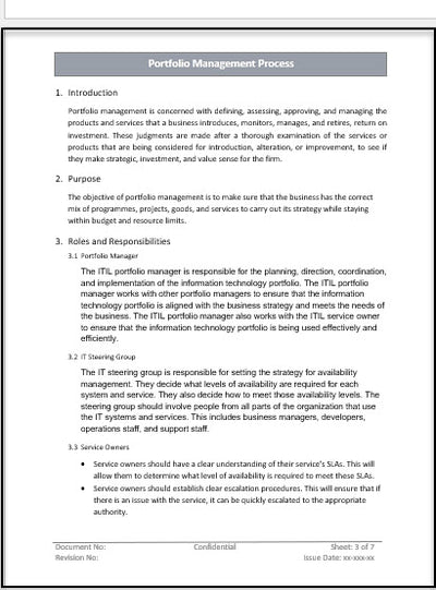 Portfolio Management Process Template