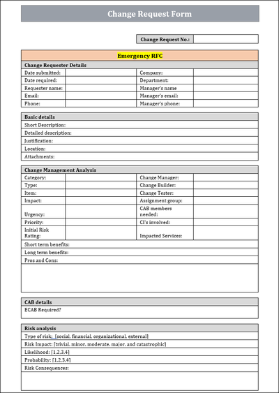 RFC Change Request Form