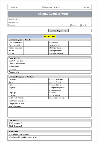 Change Request Form