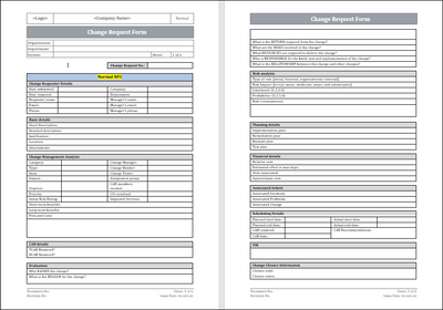 Change Request Form Word Template