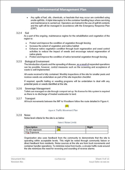 Environment management plan