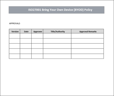 BYOD policy, Bring your own device policy