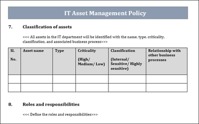 ITAM Policy Template