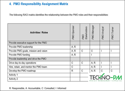 PMO Roles Assignment Matrix