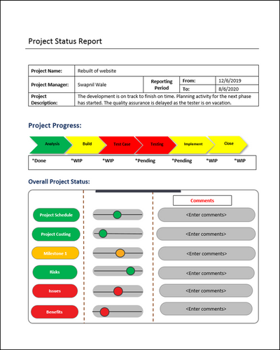 Project Status Report Template