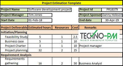 Project Estimate Template Excel