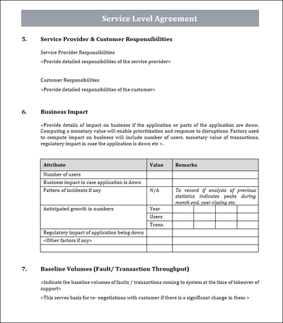 Service Level agreement Template, Service Level agreement