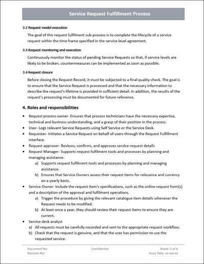 Service Request Fulfillment Process