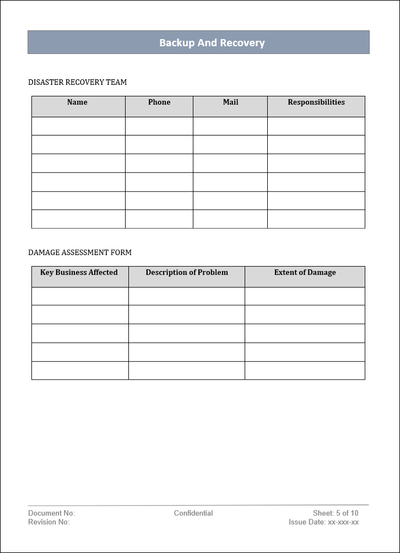 Backup and Recovery Policy Word Template