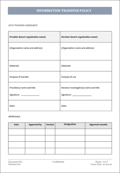 information transfer policy, information transfer