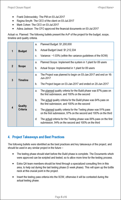 project closure report word template, project closure report