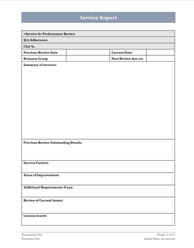 Service Report Template