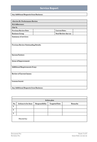 Service Report Template