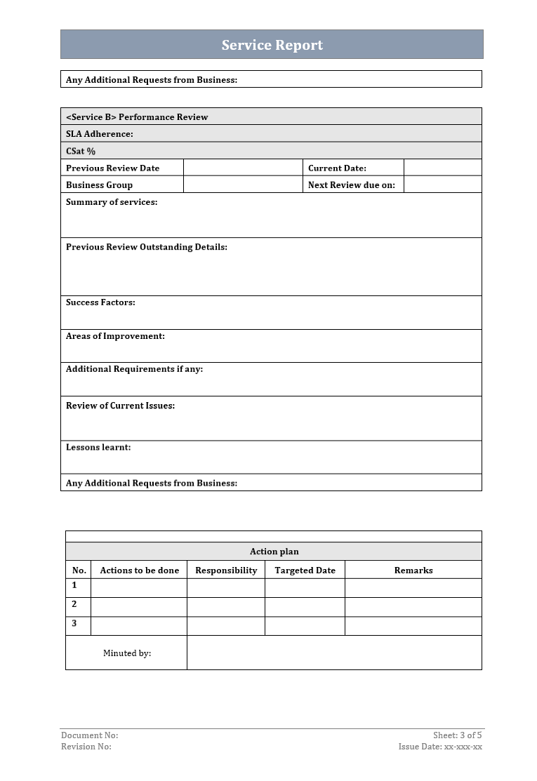 Service Report Template