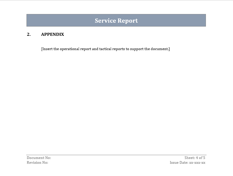 Service Report Template