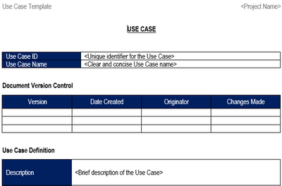 use case template word, Use Case Template, Use case