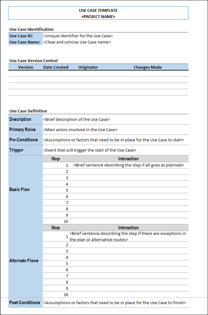 Use Case Template Excel – ITSM Docs - ITSM Documents & Templates